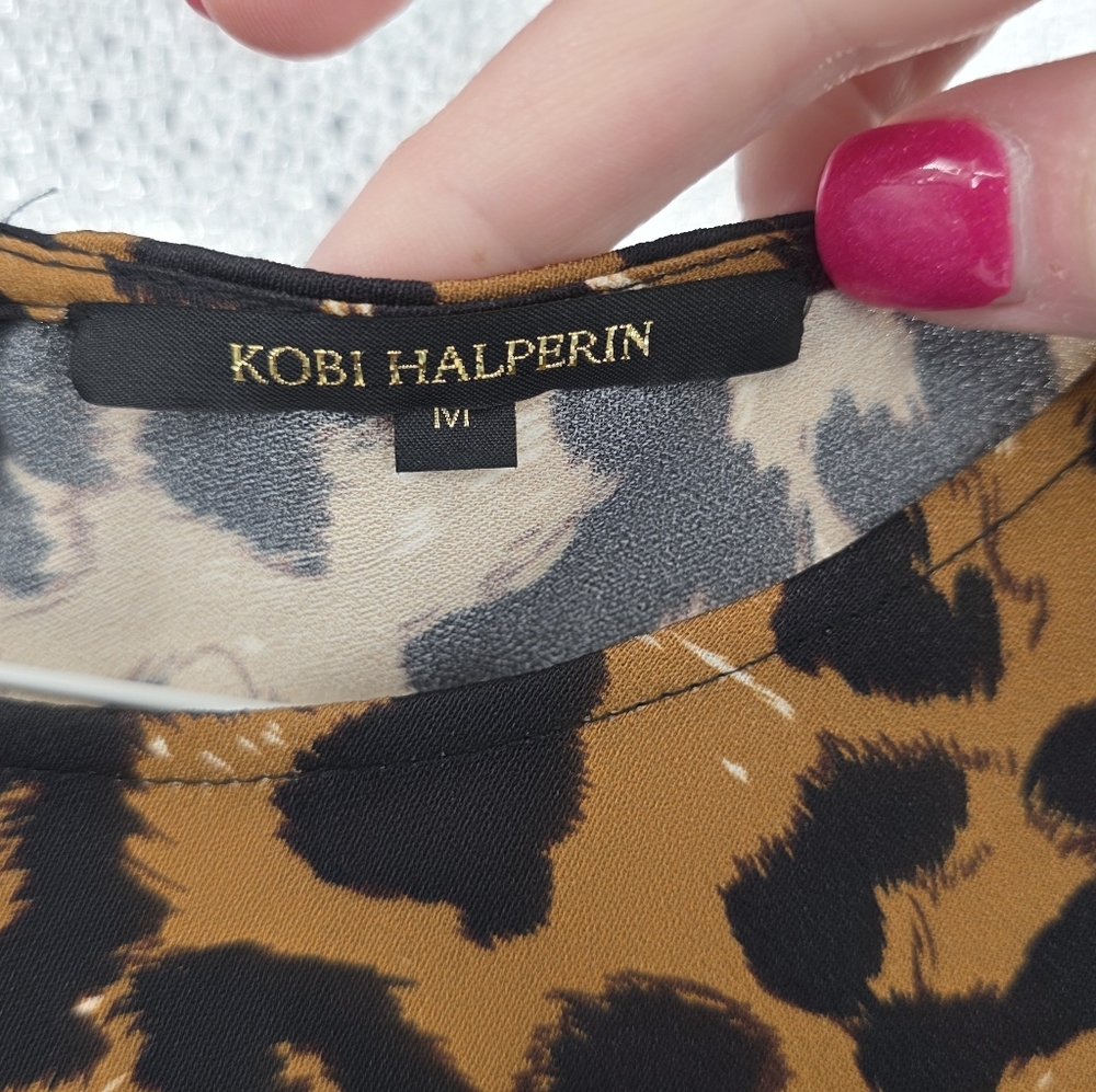 Kobi Halperin Harper Mixed Print 3/4-Sleeve Blouse Small - Picture 3 of 6